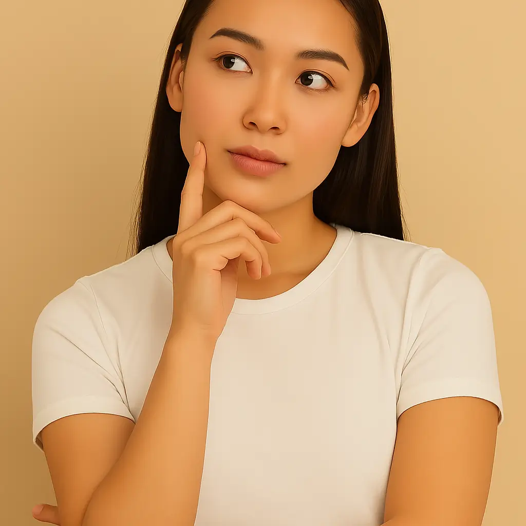 Fotografía de chica en pose reflexiva sobre el láser diodo.